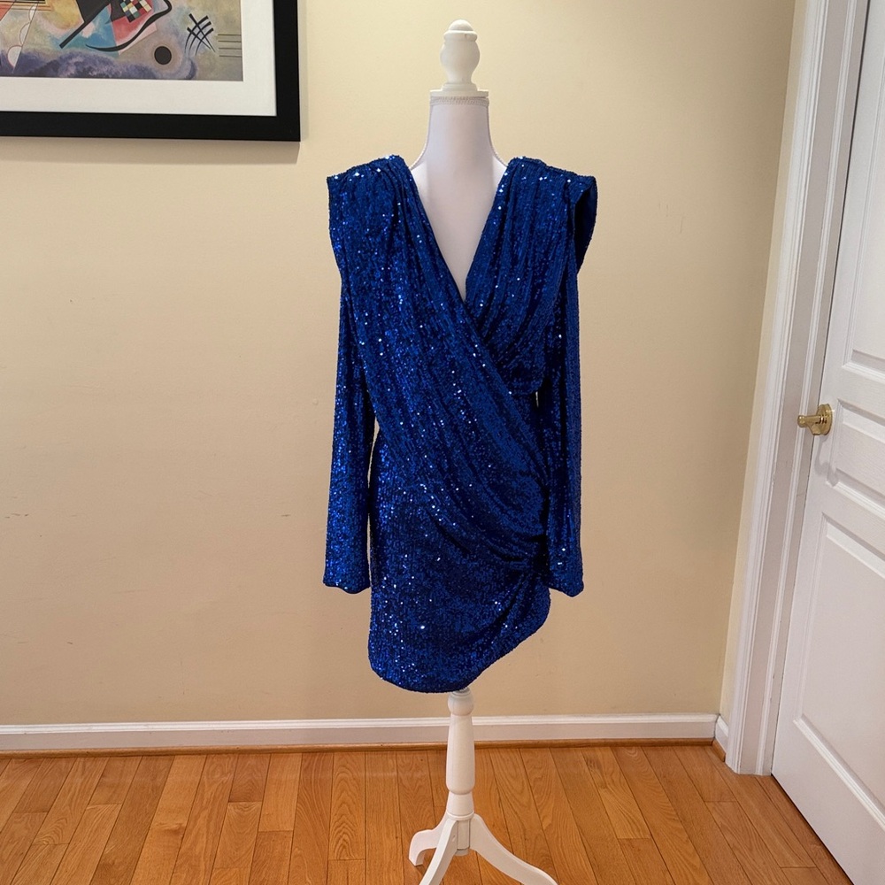 Fashion Nova Royal Blue Sequin Mini Dress